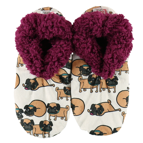 Lazy One Snug as a Pug Fuzzy Feet women's slippers