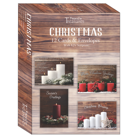 Family Treasures Christmas Candles greeting boxcard