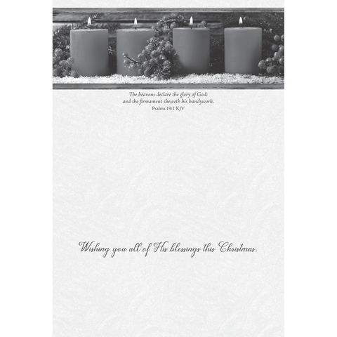 Family Treasures Christmas Candles greeting card with message