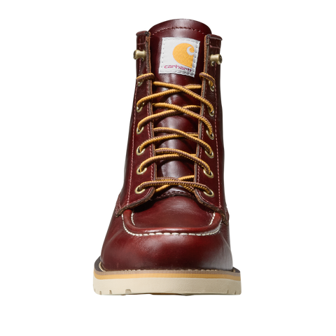 Carhartt men's 6-inch moc toe wedge boot front view