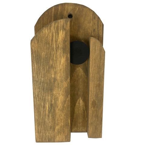 Wooden broom holder made by Stoltzfus Brooms