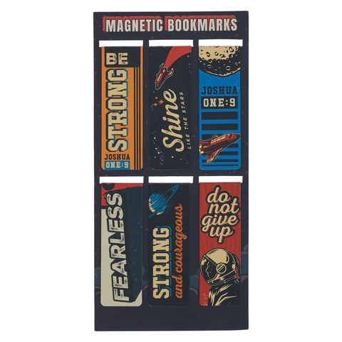 Be Strong Blue Space Magnetic Bookmark Set - Joshua 1:9 MGB119