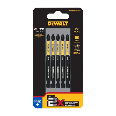 Phillips #2 X 3-1/2 in. L Screwdriver Bit Steel 5 Pc