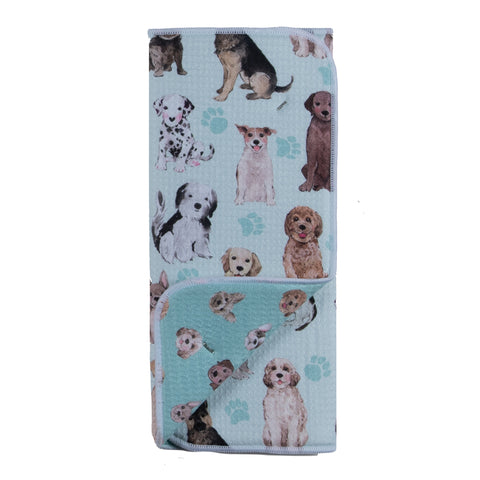 Dogs and Paw Prints Drying Mat R8635