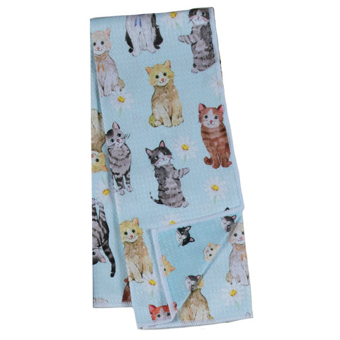 Cats and Daisies Earth Towel R8636