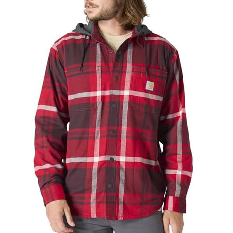 Men's Rugged Flex Fleece Lined Hooded Shirt Jac 107011