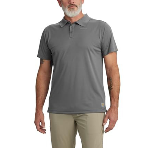 Men's Force Sun Defender Relaxed Fit Short-Sleeve Polo 106901 in Steel