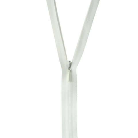 White Unique invisible zipper. 