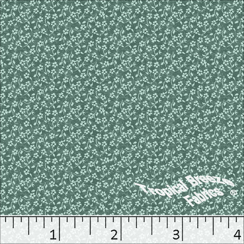 apple green, Standard Weave Tiny Floral Poly Cotton Dress Fabric 6269
