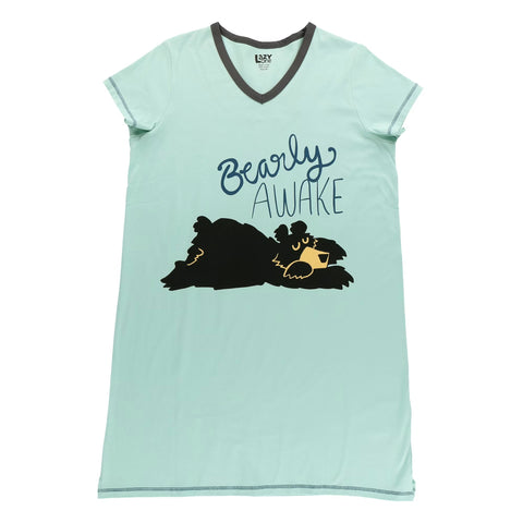 Lazy One Bearly Awake women's nightshirt
