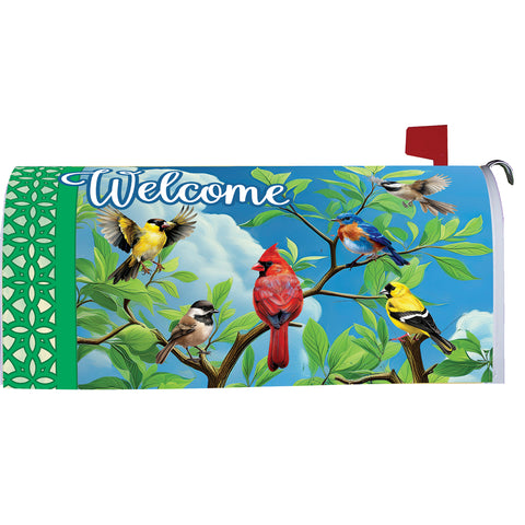 Mailbox cover showing Bird Branch