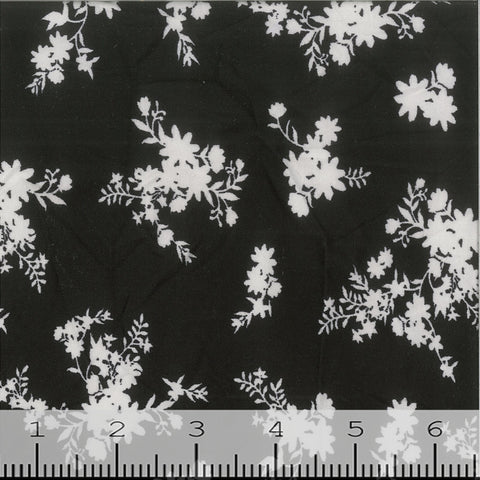 black, Double Brushed Floral Print Knit Fabric 522