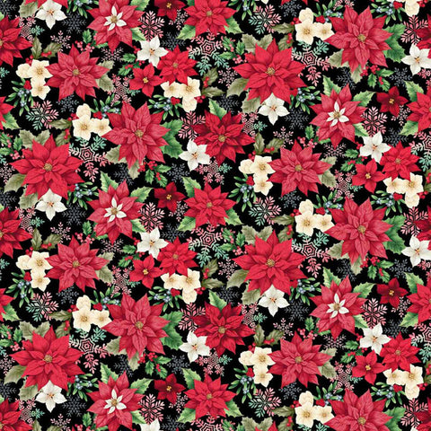 Sweet Christmas Memories Collection Main Floral Cotton Fabric 3617-99