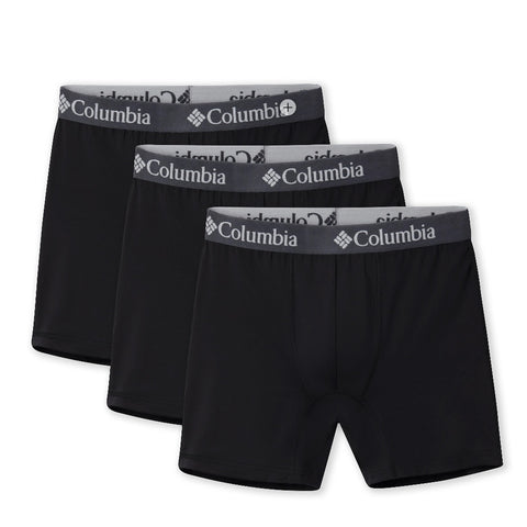 Columbia men's 3-pack Poly Stretch Boxer Briefs in black