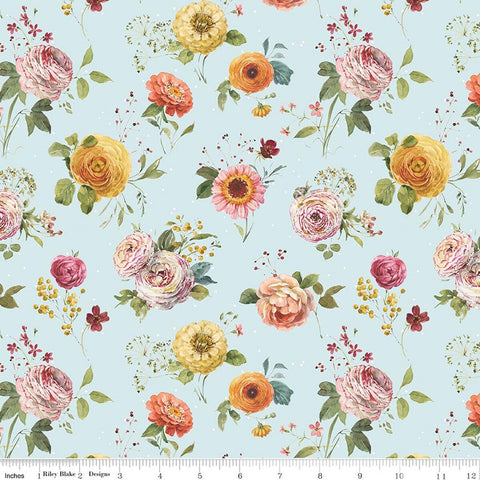 blue, Sketchbook Collection Stems Cotton Fabric CD17521