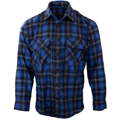 Blue plaid men's shirt