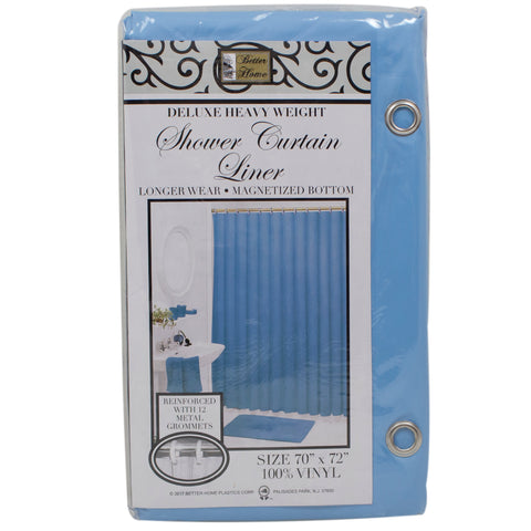 Blue shower curtain