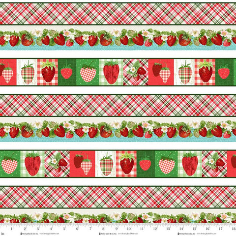 border stripe, Berry Besties Collection Cotton Fabric 22