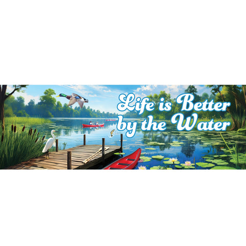 Custom Decor Signature Sign showing by the water