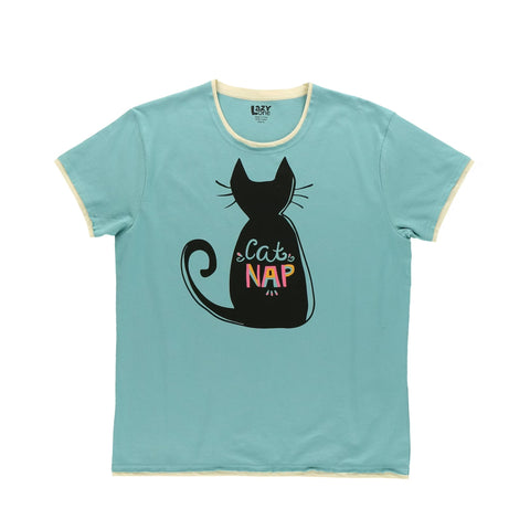 Lazy One Cat Nap women's pajama tee shirt