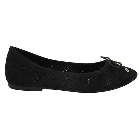 Women's Claret Knitted Ballet Flats 136336