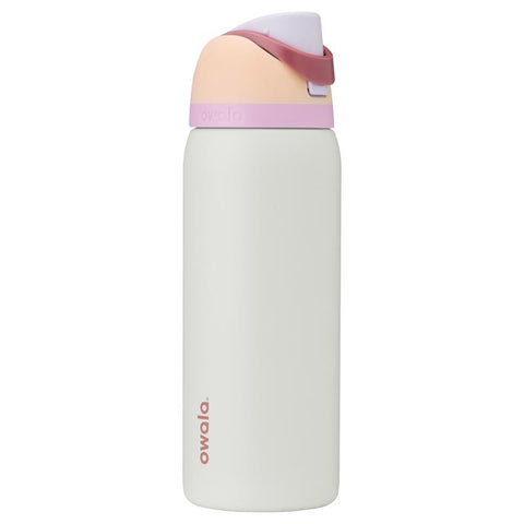 Owala FreeSip 32 oz water bottle in coastal mist light gray