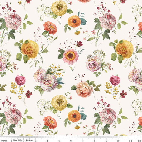 cream, Sketchbook Collection Stems Cotton Fabric CD17521