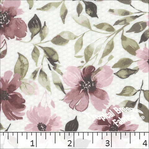 dusty rose, Dapple Knit Floral Print Fabric 572618