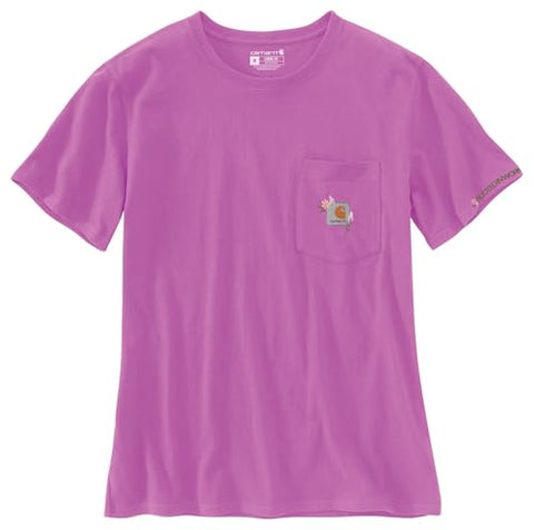 Carhartt women's dearborn short sleeve tee in electric fuchsia