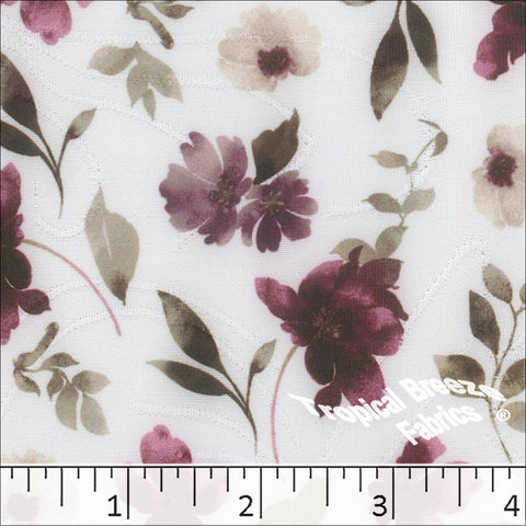 grape, Jacquard Knit Floral Print Fabric 572612