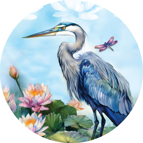 Custom Decor Suncatcher showing herons & lilies