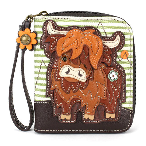 highland cow, Zip-Around Wallets 839