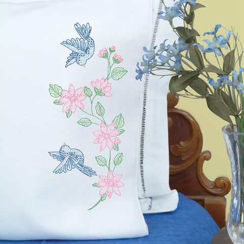 Birds Perle Edge Pillowcases
