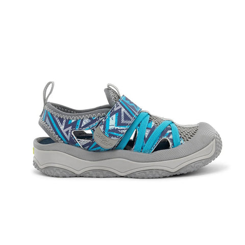 Western Chief boys' Shore Runner sandal in gray showing side view