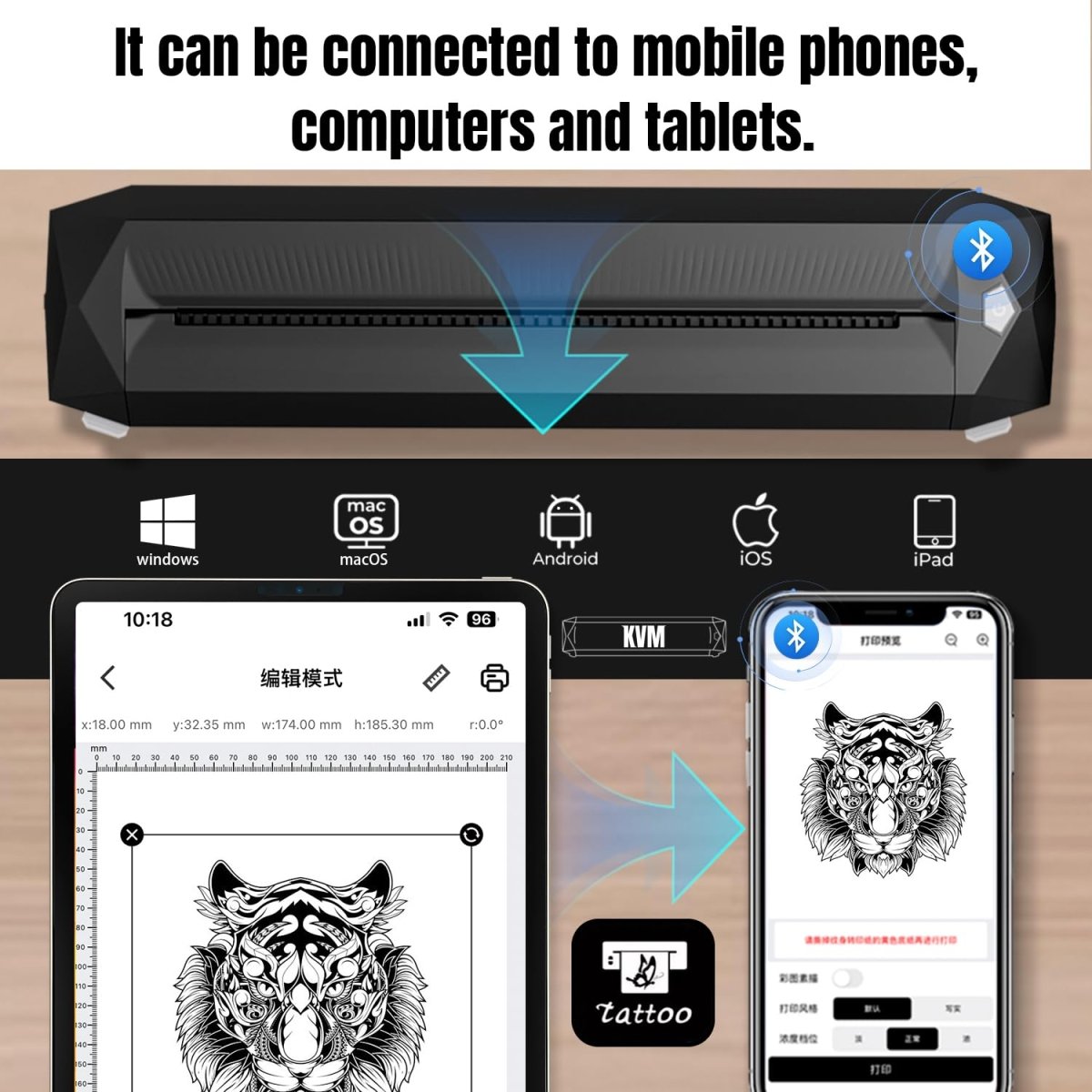 KVM Wireless Tattoo Stencil Printer - Tattoo Unleashed