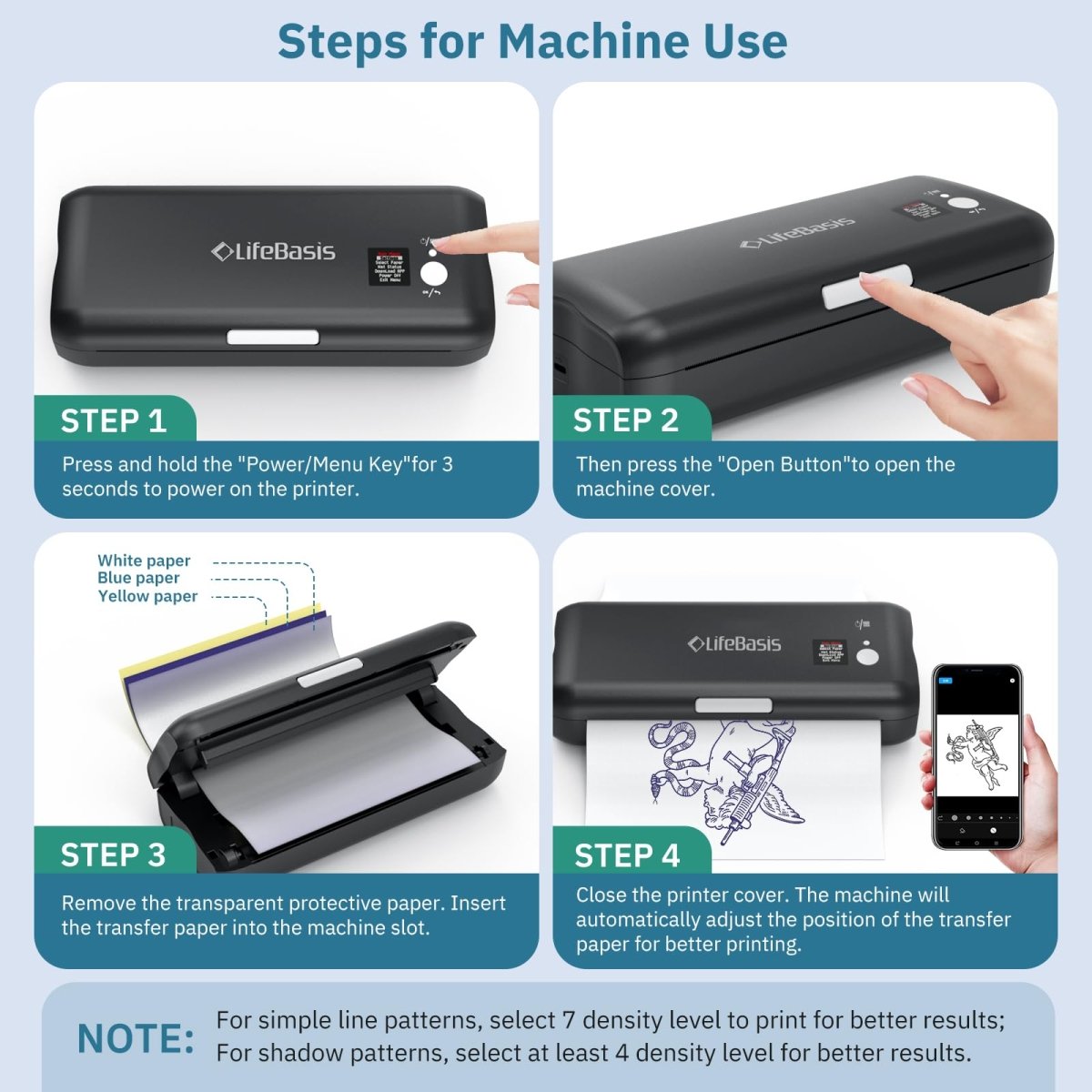 LifeBasis Wireless Tattoo Stencil Printer A4BT - A - Tattoo Unleashed
