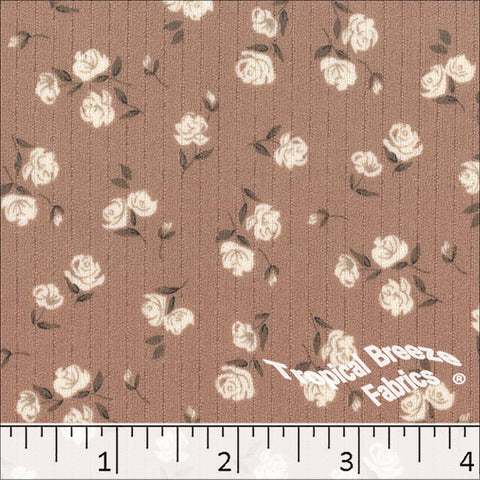 mocha, Classic Rib Knit Floral Print 578519