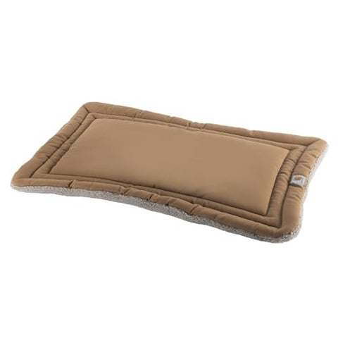 Carhartt Brown Firm Duck Sherpa-Topped Dog Napper Pad showing brown duck side