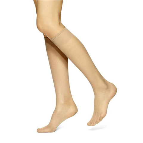 2 Pair Sheer Toe Nylon Knee Highs NN1023
