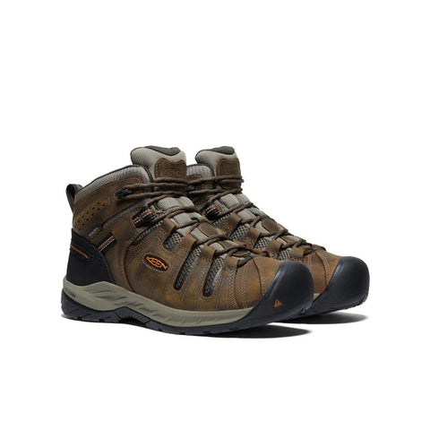 Pair of Keen men's Flint II Mid waterproof soft toe work boot