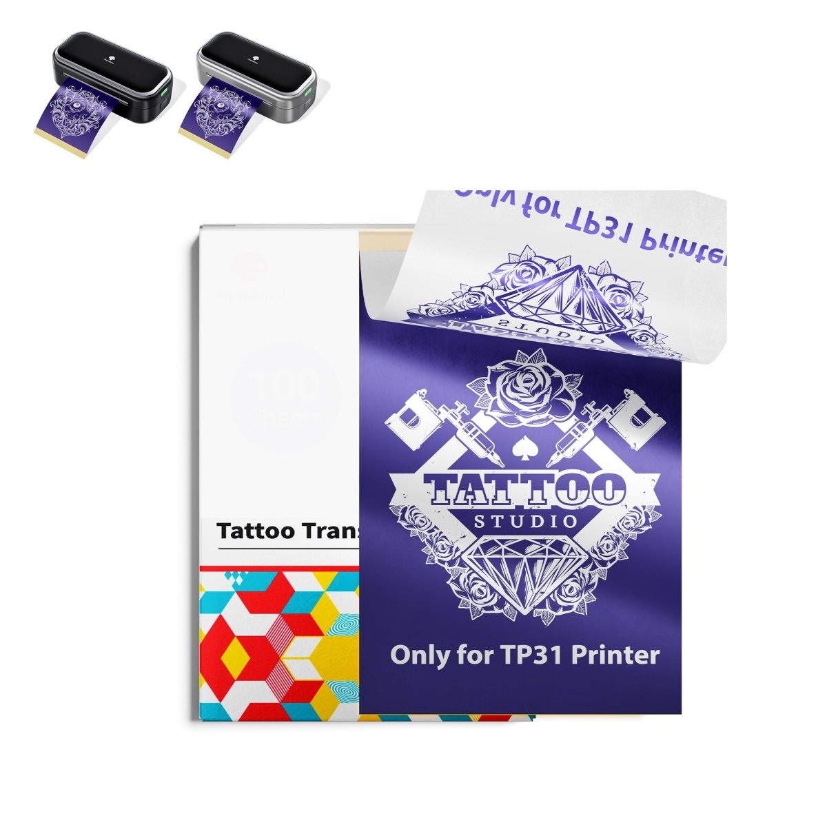 Phomemo Tattoo Stencil Paper for TP31 Mini Tattoo Printer - 100 sheets - Tattoo Unleashed
