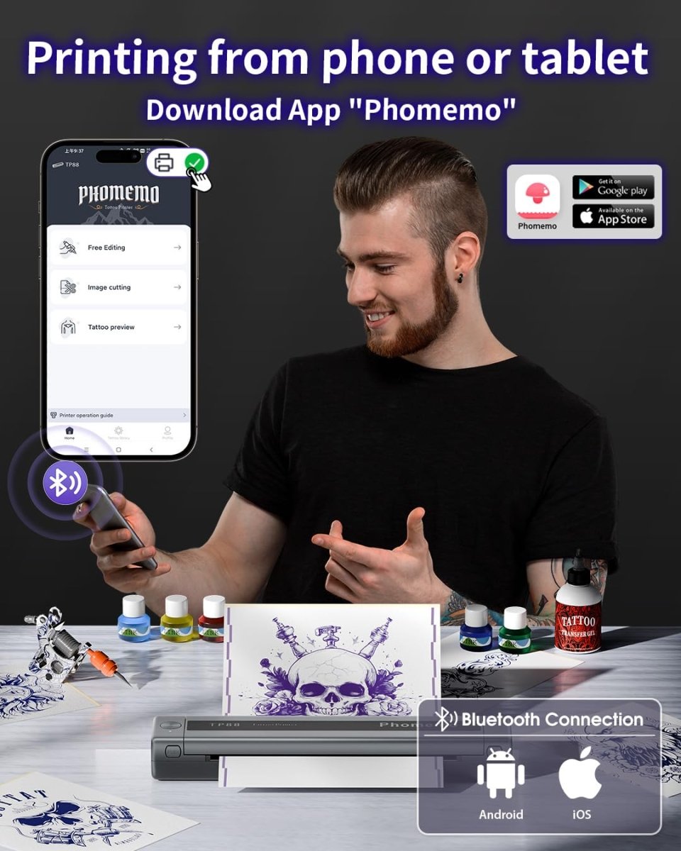 Phomemo TP88 Wireless Tattoo Stencil Printer - Tattoo Unleashed