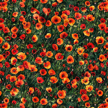 poppies, Earthly Delights Collection Cotton Fabric 31