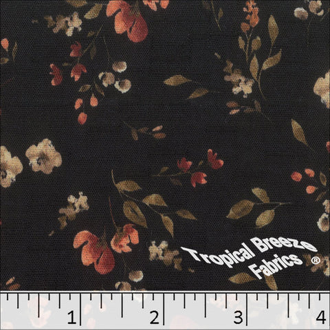 redwood, Fine Line Floral Print Fabric 042623