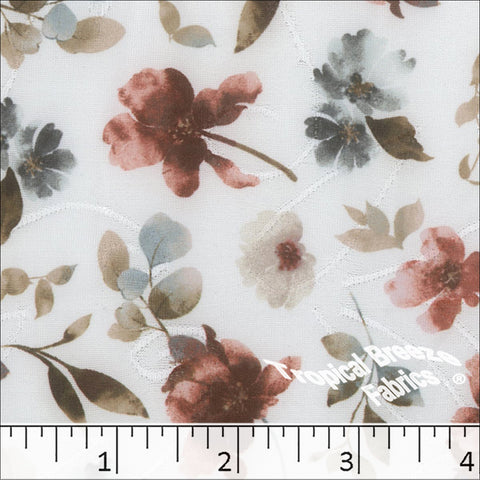 redwood, Jacquard Knit Floral Print Fabric 572612