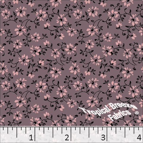 rose, Standard Weave Floral Print Poly Cotton Fabric 6310
