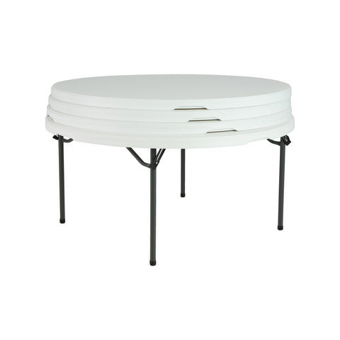 Round table stacked on top of each other.