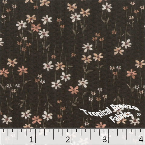salmon, Dapple Knit Floral Print Fabric 572621