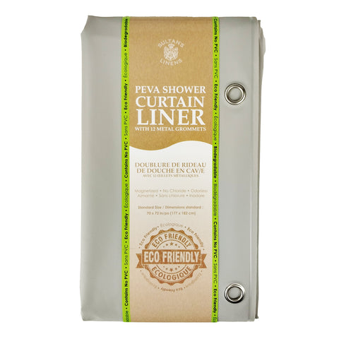 Gray PEVA Shower Curtain Liner
