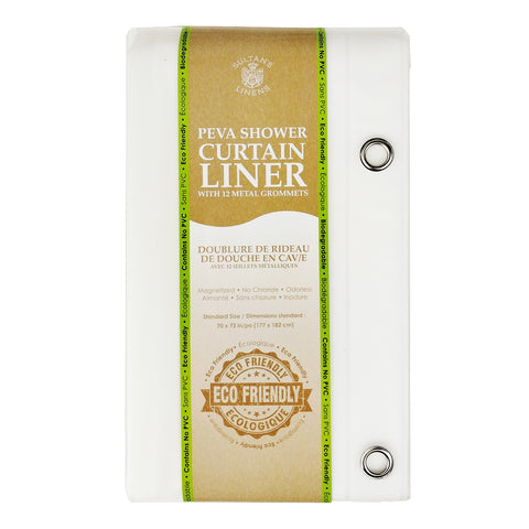 White PEVA Shower Curtain Liner